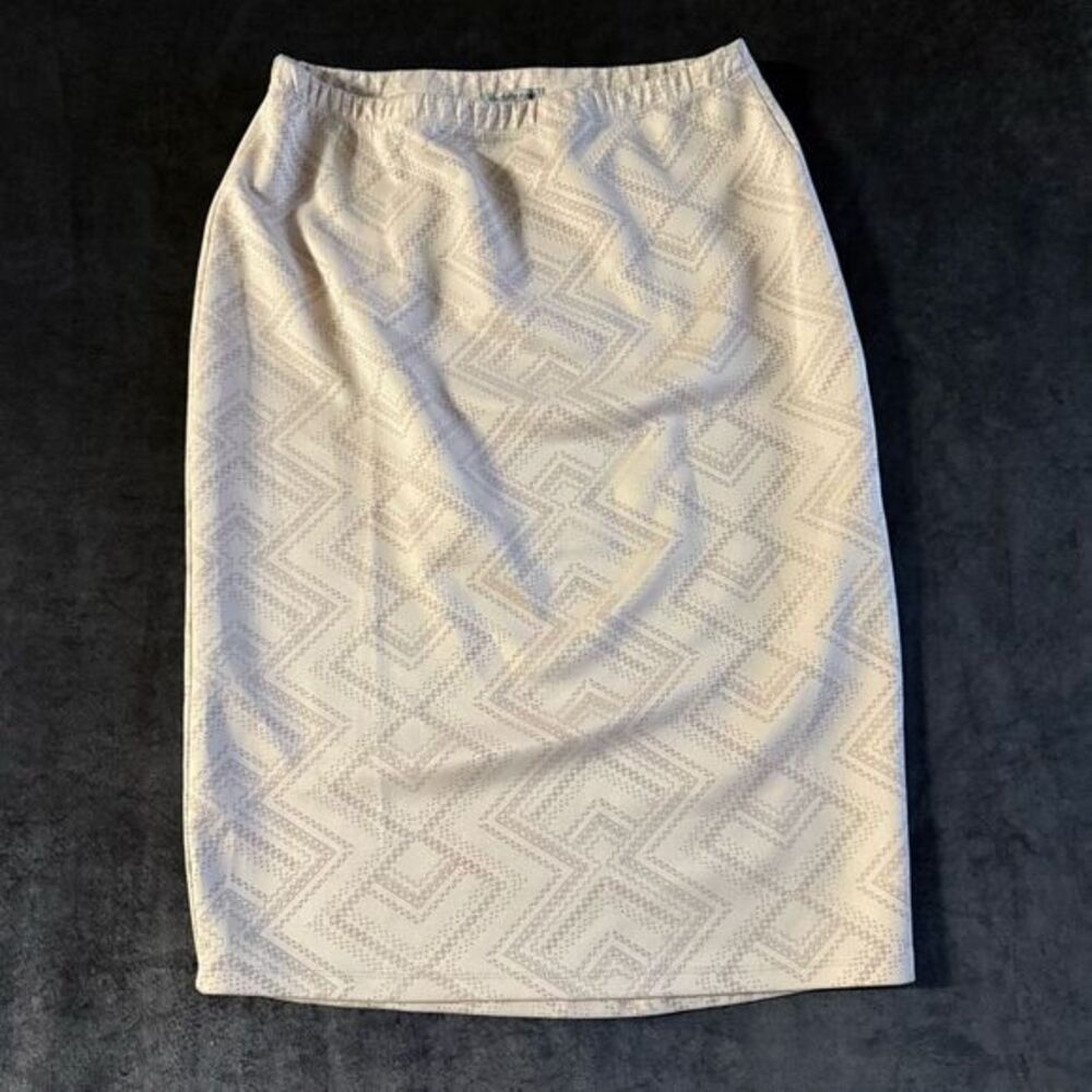 Charlotte Russe Neutral Pencil Skirt Midi Womens Size L Stretch Office‎